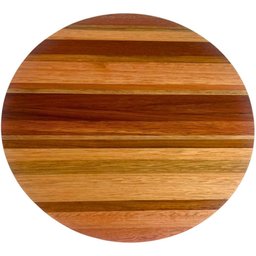 Tábua de Corte Redonda 35cm Madeira Forma Pizza Frios Petiscos Queijos Lisa para Servir - 6