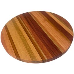 Tábua de Corte Redonda 35cm Madeira Forma Pizza Frios Petiscos Queijos Lisa para Servir - 1