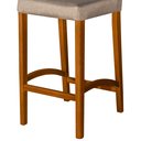 Ver imagem 5 de Kit 3 Banquetas Dubai Alta Bar Luxo Pés em Madeira Maciça Área Gourmet Balcão Sacada Hall Cor Bege