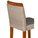 Ver imagem 7 de Kit 3 Banquetas Dubai Alta Bar Luxo Pés em Madeira Maciça Área Gourmet Balcão Sacada Hall Cor Bege