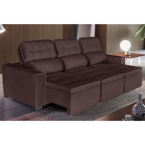 Sofá Império 6 Lugares 2,90cm Retrátil e Reclinável - de Casa Décor e Estofados.