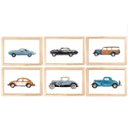 Ver imagem 1 de Quadro Infantil Carros 6 un A4 vidro e pendurador