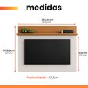 Ver imagem 3 de Painel Suspenso para TV até 50 Polegadas com Prateleira Off White/Marrom - Notável Móveis