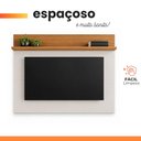 Ver imagem 6 de Painel Suspenso para TV até 50 Polegadas com Prateleira Off White/Marrom - Notável Móveis