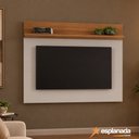 Ver imagem 2 de Painel Suspenso para TV até 50 Polegadas com Prateleira Off White/Marrom - Notável Móveis