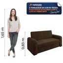 Ver imagem 2 de Sofá Cama Versátil 2 Lugares Veludo Selmer Marrom