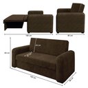 Ver imagem 4 de Sofá Cama Versátil 2 Lugares Veludo Selmer Marrom