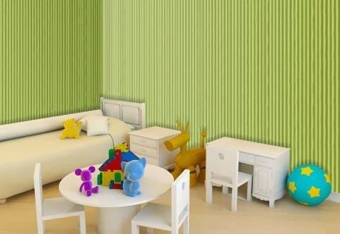 Papel de Parede Infantil Para Quarto Listras Verde Vinílico Vanessa Guimarães Infantário Bobinex 174 - 2