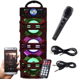 Caixa Som Portátil Bluetooth Mp3 Fm USB SD Microfone Bateria 18W Rms Infokit Vermelha Vc-M910Bt - 1