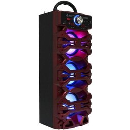 Caixa Som Portátil Bluetooth Mp3 Fm USB SD Microfone Bateria 18W Rms Infokit Vermelha Vc-M910Bt - 3