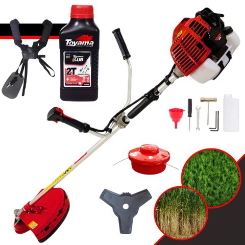 Roçadeira À Gasolina Kw43-l Kawashima Motor 2t 43cc 1,7hp C/ Faca 3 Pontas + Óleo Toyama