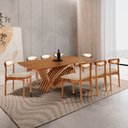 Ver imagem 1 de Sala de Jantar Mesa Vênus 240cm Tampo Laminado Canto Barril e 8 Cad Noronha Premium