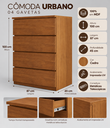 Ver imagem 3 de Cômoda Urbano 04 Gavetas 100% MDF Cor Cedro