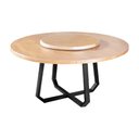 Ver imagem 2 de Mesa Jantar Redonda Prato Giratório Clarisse 1,60m Madeira 6 Cadeiras Paris Base Alumínio Natural