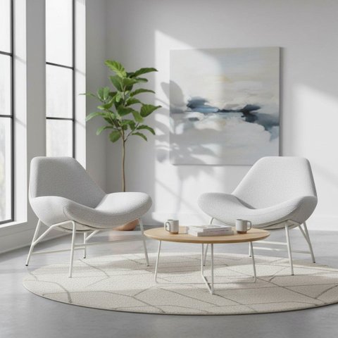 Conjunto 2 Poltronas Decorativa Moderna Luxo Orgânica Ariana Rivatti