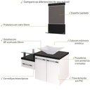 Ver imagem 3 de Conjunto Balcão C-cuba L38 e Espelheira Legno 831 Branco Chess C-nogal Branco Chess C-preto Ônix
