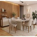 Ver imagem 1 de Conjunto 2 Cadeiras de Jantar Evelyn Champanhe Mesa Cozinha Soft Palha