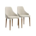 Ver imagem 1 de Conjunto 2 Cadeiras de Jantar Evelyn Champanhe Mesa Cozinha Soft Palha