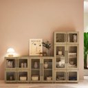 Ver imagem 1 de Kit 6 Peças Armário Multiuso com Portas de Vidro Mia Yescasa