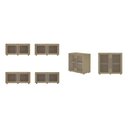 Ver imagem 2 de Kit 6 Peças Armário Multiuso com Portas de Vidro Mia Yescasa