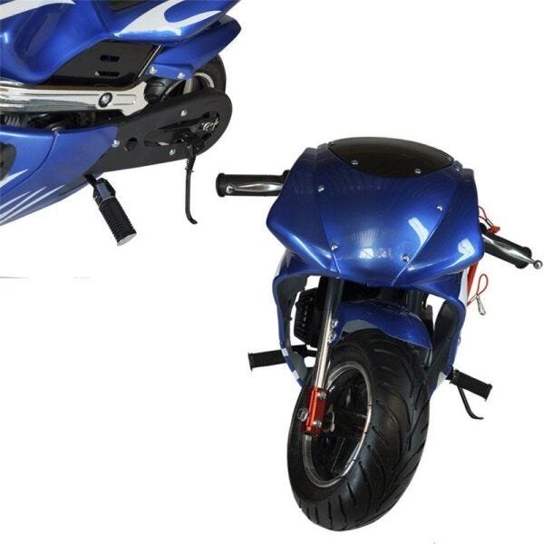 Mini Moto Infantil Gasolina 2 Tempos 49CC Speed Ninja GP Esportiva  Importway WVPR-204 Azul