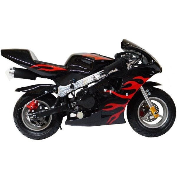 Mini Moto Infantil Gasolina 2 Tempos 49CC Speed Ninja GP Esportiva Importway WVPR-204 Preta - 4