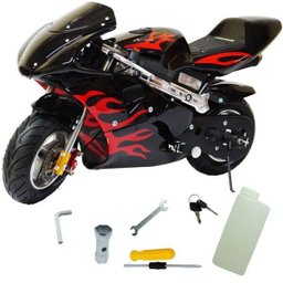 Mini Moto Infantil Gasolina 2 Tempos 49CC Speed Ninja GP Esportiva Importway WVPR-204 Preta - 1