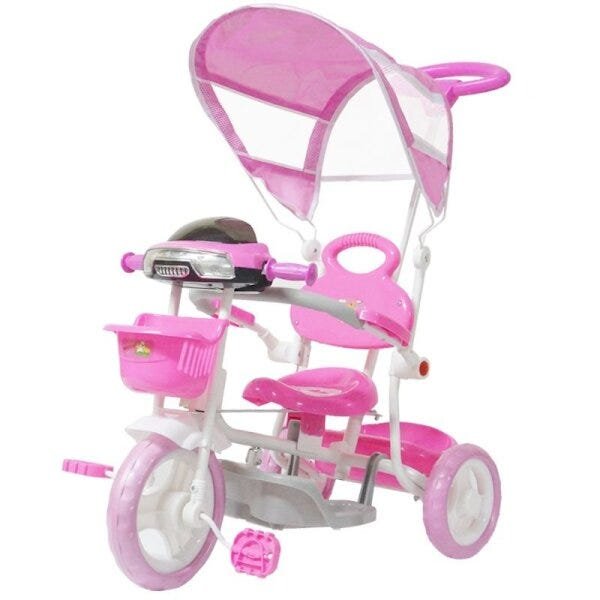 Triciclo Infantil Bandeirante Mototico - Com Empurrador Rosa