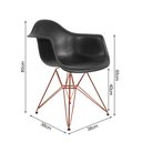 Ver imagem 6 de Mesa Jantar Industrial Retangular Preta 137x90cm Base V Cobre com 6 Poltronas Pretas Eames Eiffel Ba
