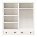 Ver imagem 2 de Guarda Roupa Finestra Topázio 4 Portas 2 Gavetas Branco c/ Carvalho