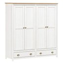 Ver imagem 3 de Guarda Roupa Finestra Topázio 4 Portas 2 Gavetas Branco c/ Carvalho
