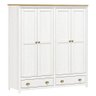 Guarda Roupa Finestra Topázio 4 Portas 2 Gavetas Branco c/ Carvalho - 3