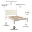 Ver imagem 5 de Cama Casal de Madeira Maciça para Colchão 138x188 Mazzaro F06 Branco - Lyam Decor