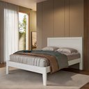 Ver imagem 4 de Cama Casal de Madeira Maciça para Colchão 138x188 Mazzaro F06 Branco - Lyam Decor