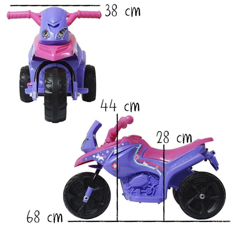 Mini Moto Elétrica Infantil Triciclo Criança Bateria 6V Importway BW002-R  Rosa Polícia Bivolt - BEST SALE SHOP