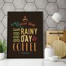 Quadro Book Rainy Day e Coffee 45x34cm - com Vidro:madeira Branca - 1