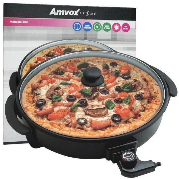 Panela Elétrica Grill 110V Redonda 30 Cm Multifuncional 1200W Antiaderente Amvox APE 3000 Preta é ruim? Panela Elétrica Grill 110V Redonda 30 Cm Multifuncional 1200W Antiaderente Amvox APE 3000 Preta é boa?