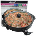 Ver imagem 1 de Panela Elétrica Grill 220v Redonda 40 Cm Multifuncional 1200w Antiaderente Amvox Ape 4000-2 Preta
