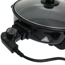 Ver imagem 3 de Panela Elétrica Grill 220v Redonda 40 Cm Multifuncional 1200w Antiaderente Amvox Ape 4000-2 Preta