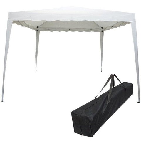 Tenda Gazebo Articulada 3x3 M Barraca Praia Camping Sanfonada Dobravel Branca Alumínio com Bolsa