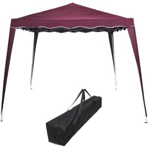 Tenda Gazebo Articulada 3x3x2,4 M Barraca Praia Sanfonada Dobravel Bordo Alumínio com Bolsa