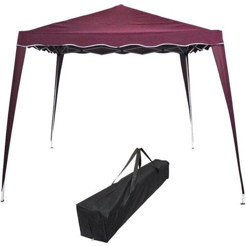 Tenda Gazebo Articulada 3x3x2,4 M Barraca Praia Sanfonada Dobravel Bordo Alumínio com Bolsa