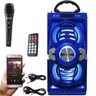 Caixa Som Portátil Bluetooth Mp3 Fm USB SD Aux Microfone Bateria 12W Rms Infokit Azul Vc-M873Bt - 1