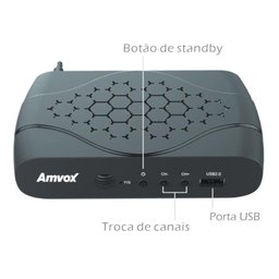 Receptor Conversor TV Digital Full Hd Função Gravador USB HDMI RCA Amvox Acd 311 com Antena 4Dbi - 3