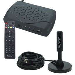 Receptor Conversor TV Digital Full Hd Função Gravador USB HDMI RCA Amvox Acd 311 com Antena 4Dbi - 1