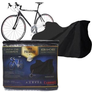 Capa Cobrir Bicicleta Bike Protetora Couro Ecológico Premium Forrada Impermeável até Aro 29 Carrhel