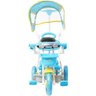Triciclo Motoca Bicicleta 3 Rodas Infantil Passeio com Empurrador Pedal Luz Som Capota Azul - 4