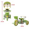 Triciclo Motoca Bicicleta 3 Rodas Infantil Passeio com Empurrador Pedal Luz Som Capota Verde - 2