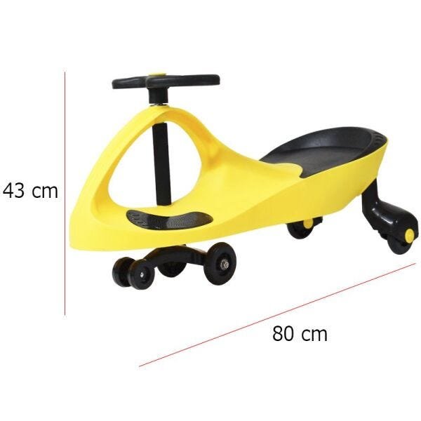 Carrinho Gira Gira Car Infantil Brinquedo Criança Importway Giro BW-004 Amarelo - 2