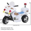 Ver imagem 2 de Mini Moto Elétrica Triciclo Criança Infantil Bateria 6v Importway Bw006-br Branca Polícia Bivolt